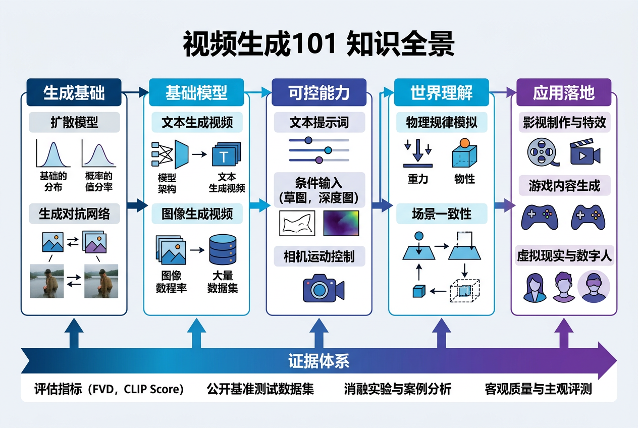 图 001：Video Generation 101 知识全景
