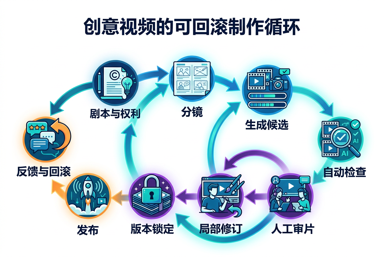 图 003：创意视频的可回滚制作循环