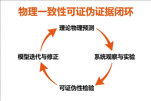 图 040：物理一致性的可证伪证据闭环
