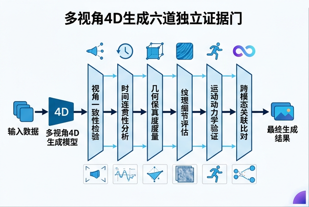 图 057：多视角4D生成的六道独立证据门