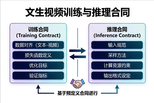 图 064：Text-to-video training and inference contract