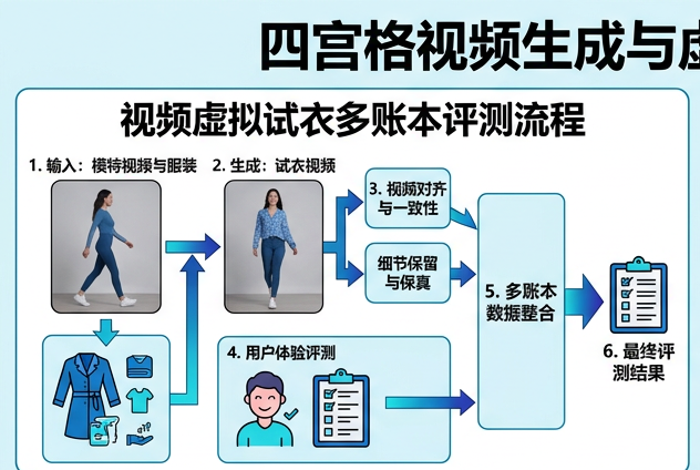 图 077：视频虚拟试衣的多账本评测流程