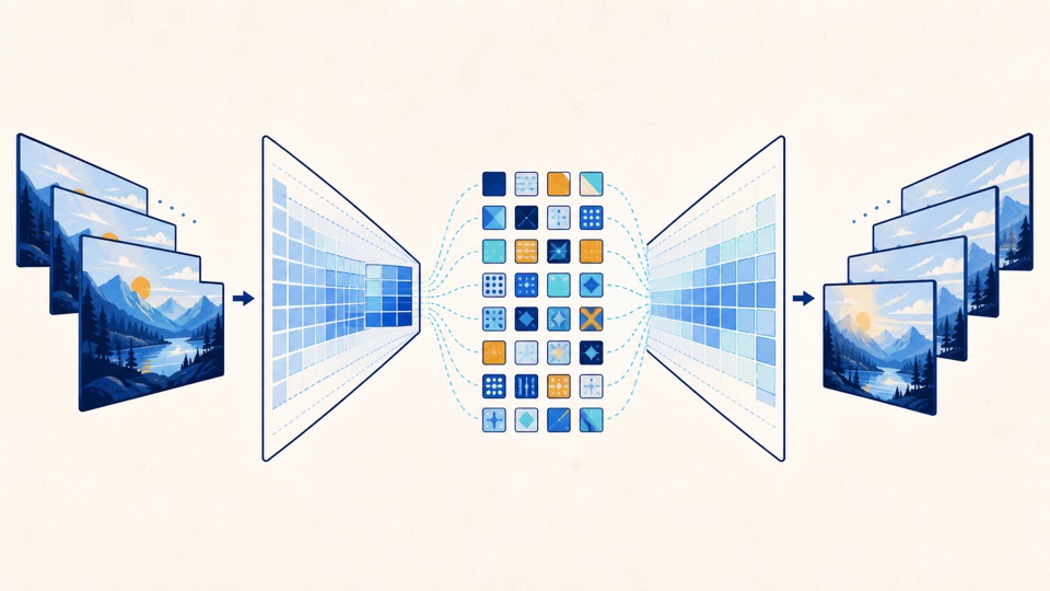 VQ-VAE 离散视觉 codebook 概念图