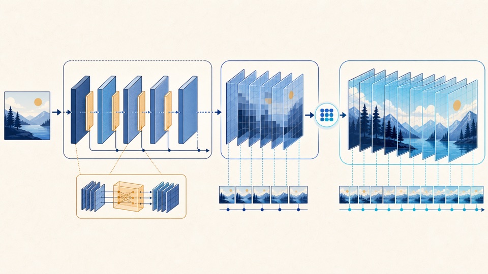 Latent Video Diffusion 时间层概念图